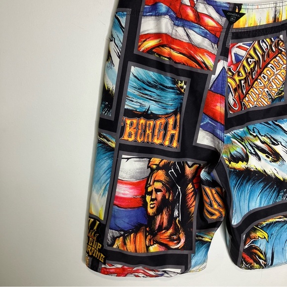 O’Neill World Cup of surfing board Shorts graphic print men’s size 32 beach surf - Picture 4 of 8